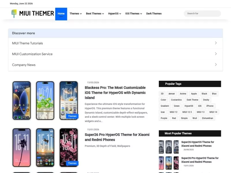MIUI Themer 网站预览截图