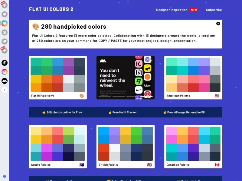 Flat UI Colors 网站预览截图
