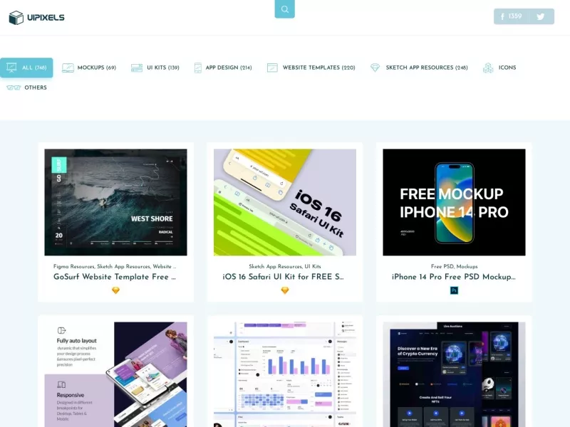 UIPixels 网站预览截图