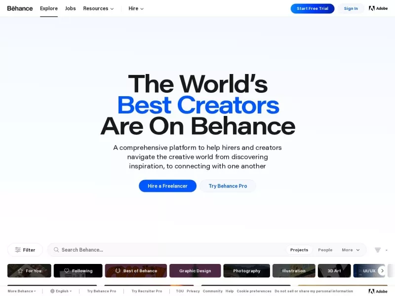 Behance 网站预览截图