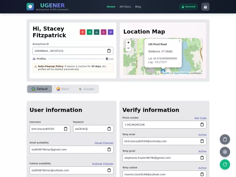 Ugener 网站预览截图