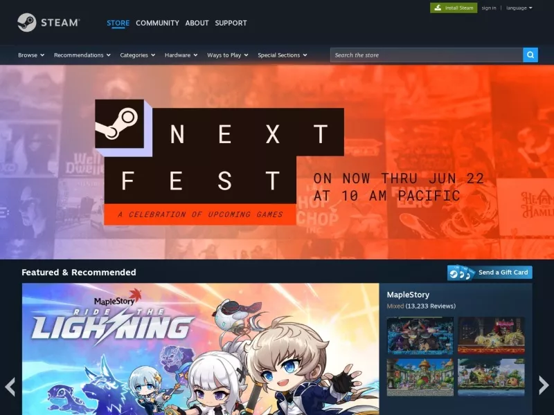 Steam官网 网站预览截图