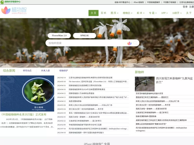 植物智 网站预览截图