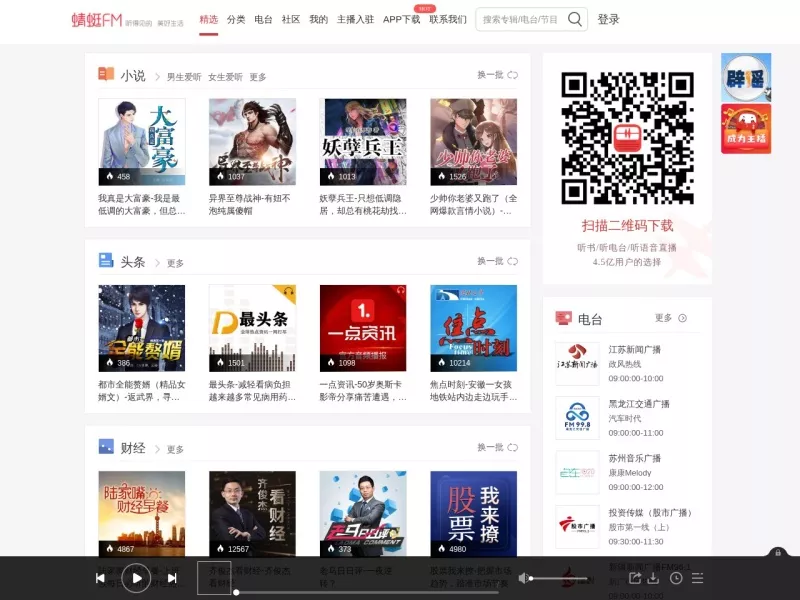 有声小说 网站预览截图
