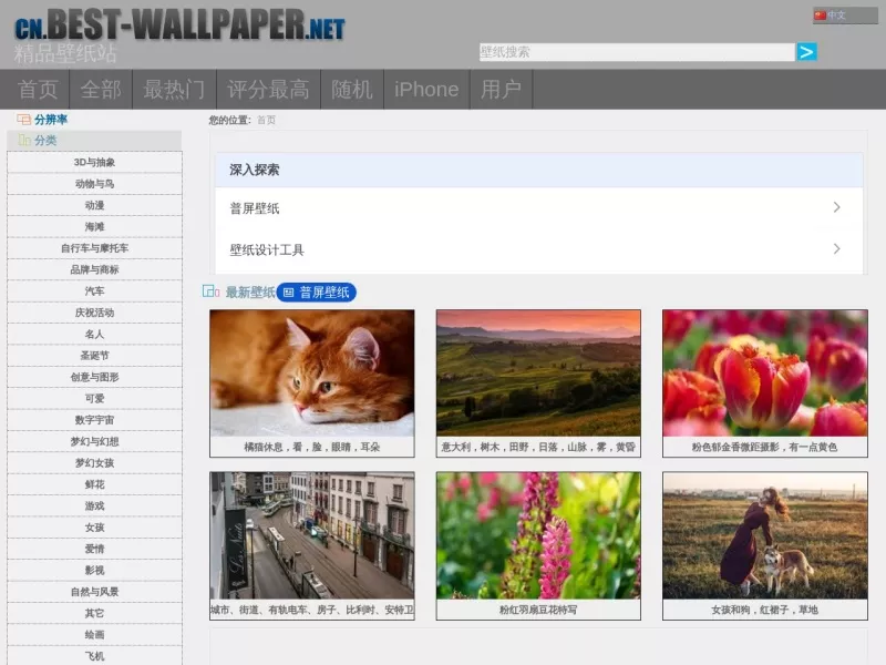 Best Wallpaper 网站预览截图