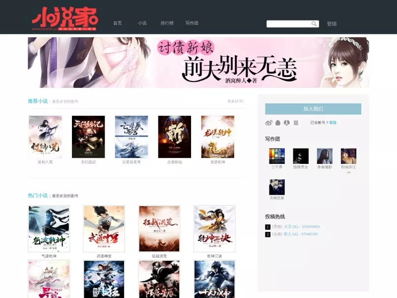 小说家 网站预览截图
