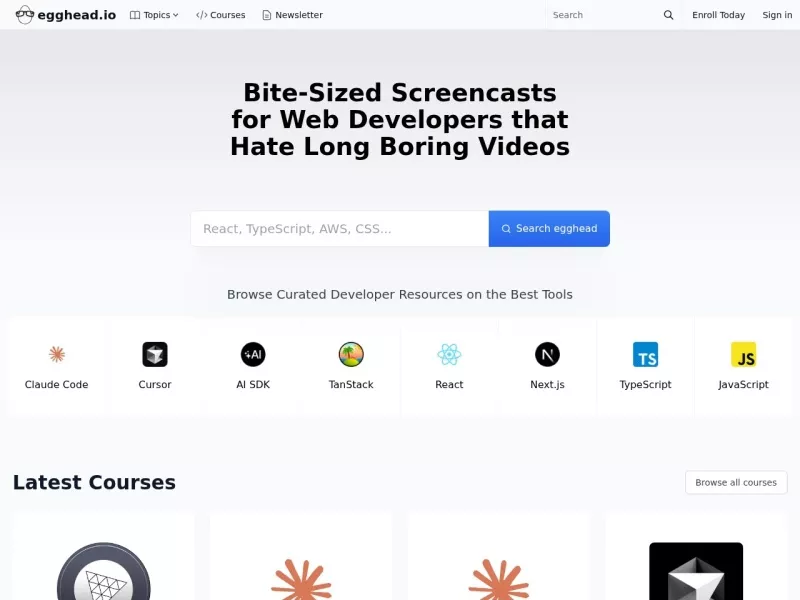 egghead 网站预览截图